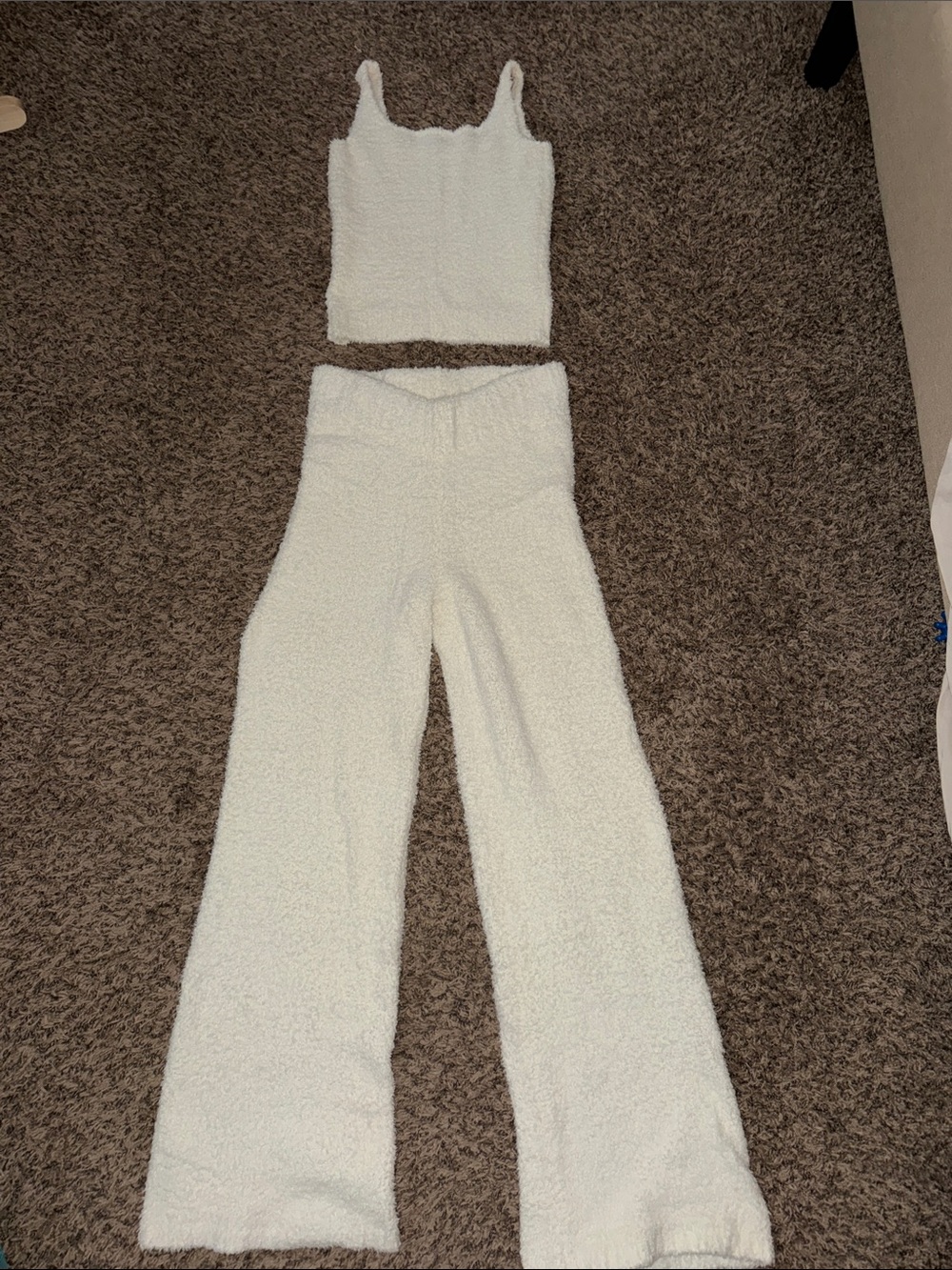 Skims Cozy Cream Plush Wide-Leg Pants - Women's Lounge Wear